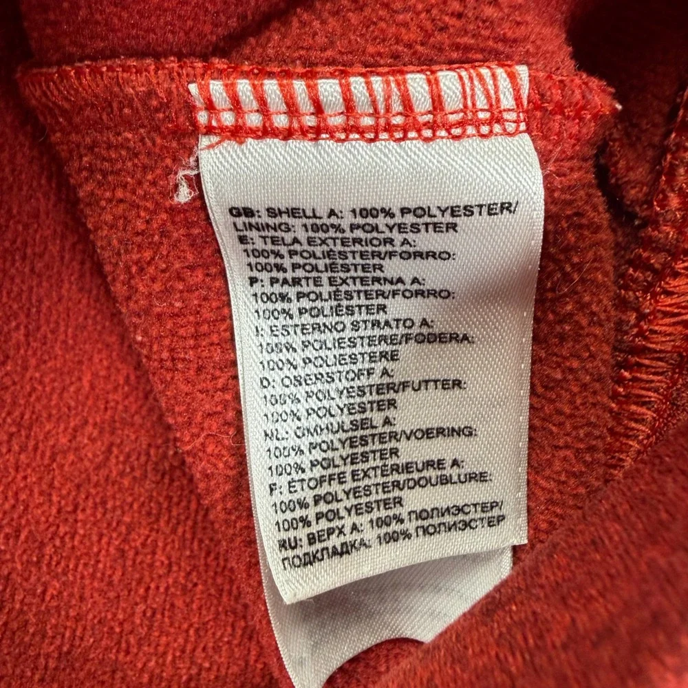 The North Face Hoodie Mens Large Good Red Heathered Logo Pullover Fleece